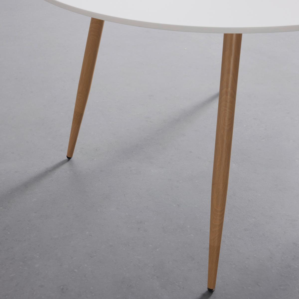 Jídelní stůl John 110x76 cm - bílá/barvy dubu, Moderní, kov/dřevo (110/110/76cm) - Bessagi Home