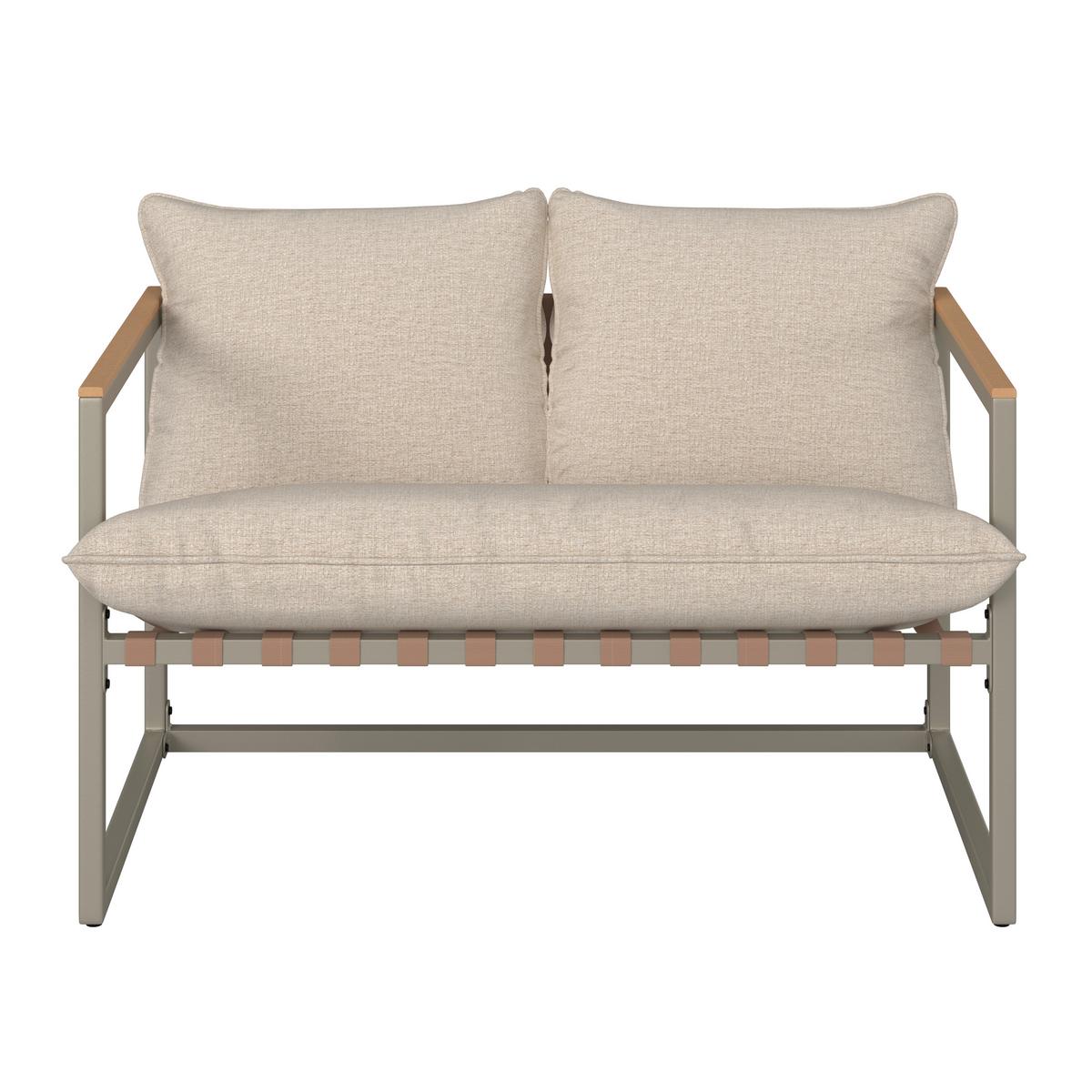TERASOVÁ SEDACIA SÚPRAVA LARA - sivá/krémová, Modern, kov/textil (114cm) - Bessagi Garden