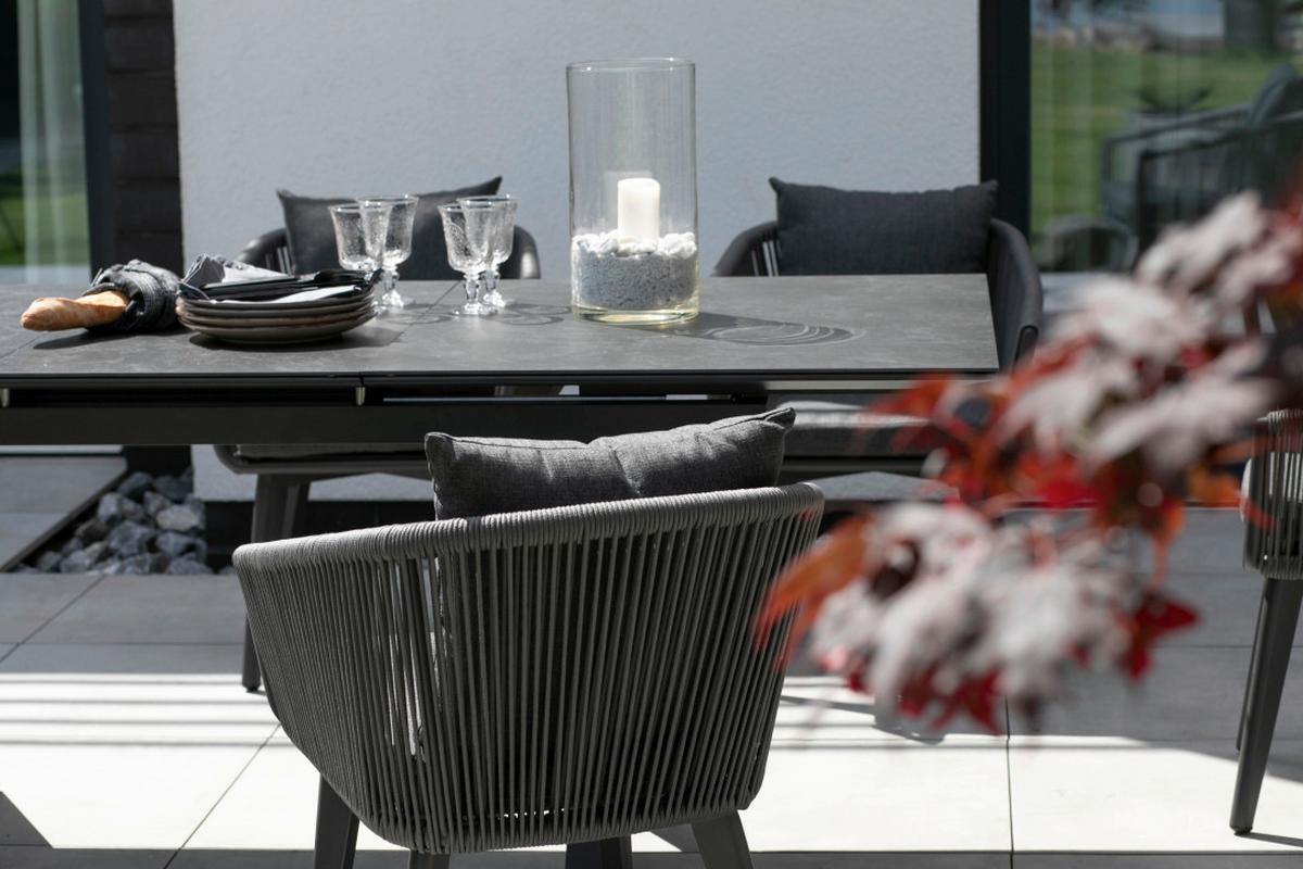 Gartensessel Brescia Diningsessel Rope 7 Mm - Grau, Basics, Kunststoff/Textil (58/78/63cm)