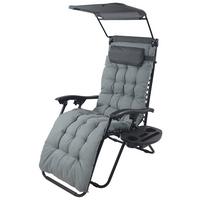 Gartenliege Maltosa Xl Klappbar, Hellgrau - Hellgrau, MODERN, Textil/Metall (64/133/91cm) - Gardenson