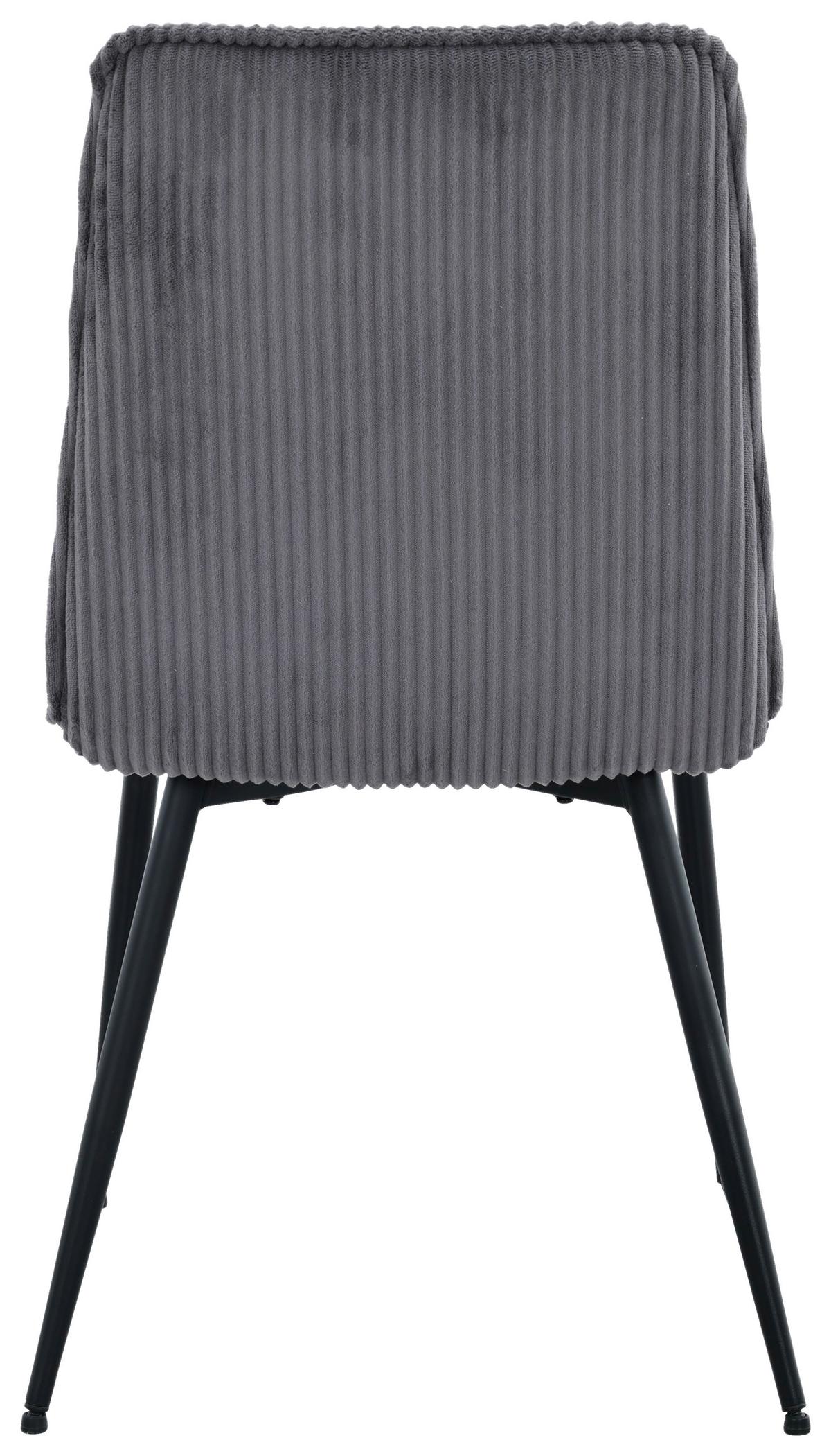 Vierfußstuhl Lorenzo Grau/Schwarz B: 47 cm - Schwarz/Grau, MODERN, Textil/Metall (47/91/61,5cm) - Livetastic