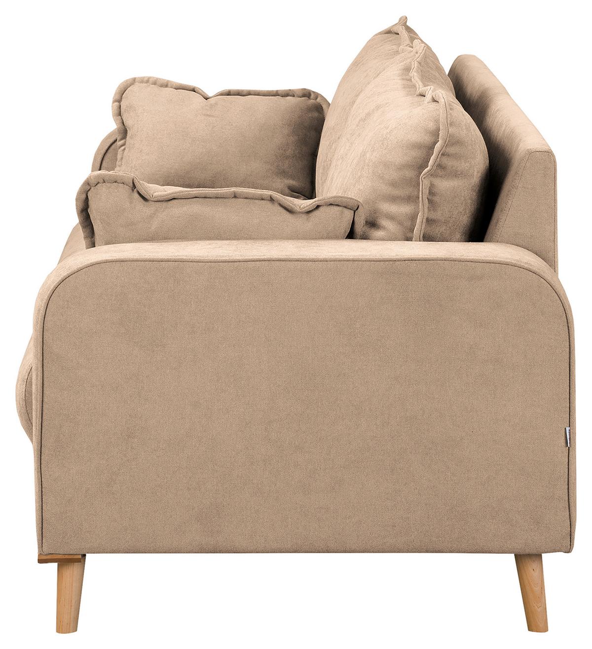 3-sitzer-sofa Beata Beige B: 193 Cm - Wengefarben/Beige, Design, Textil (193/86/87cm) - Livetastic