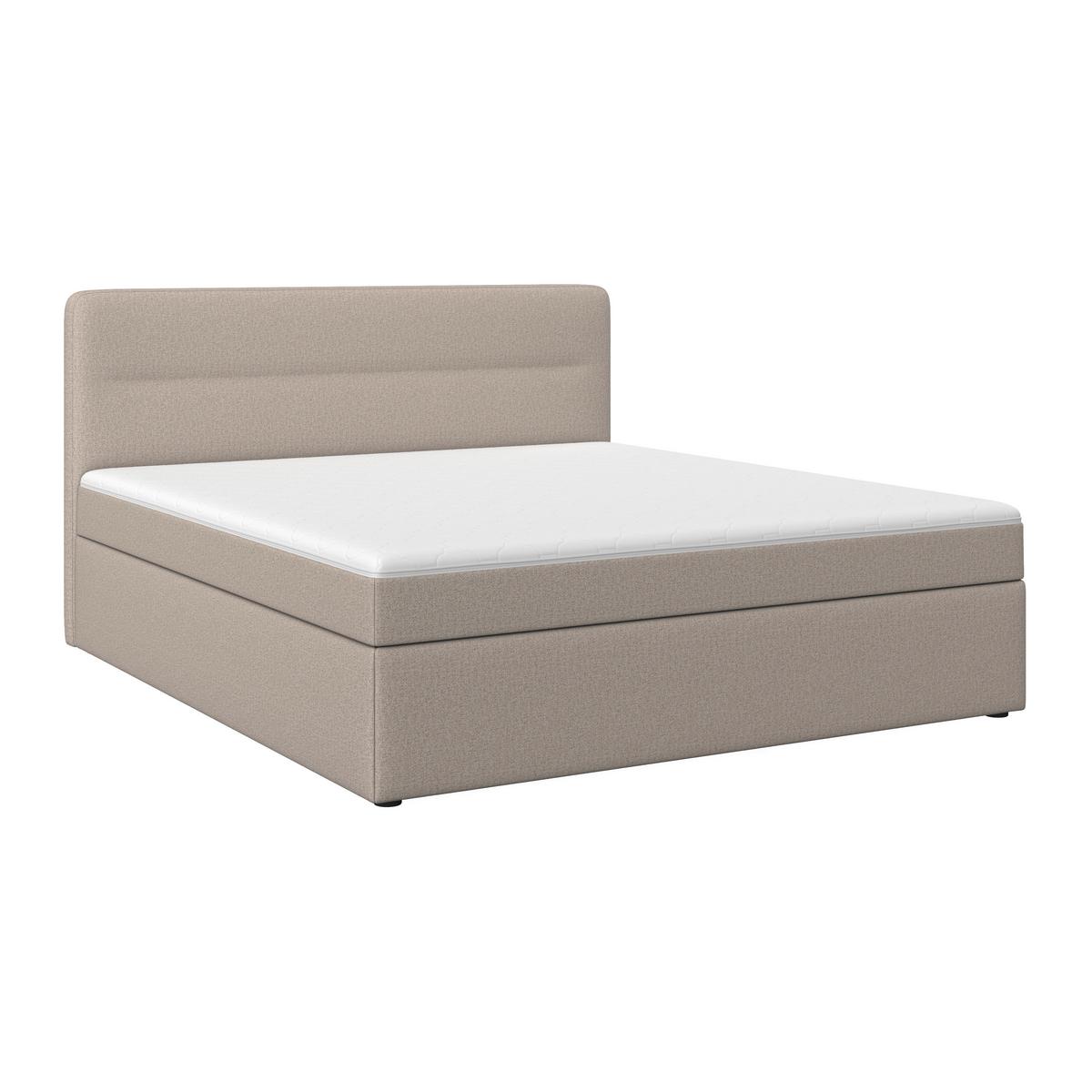 Boxspringová posteľ MARCO 180x200, sivohnedá - čierna/taupe, Modern, drevo/textil (180/200cm) - Bessagi Home
