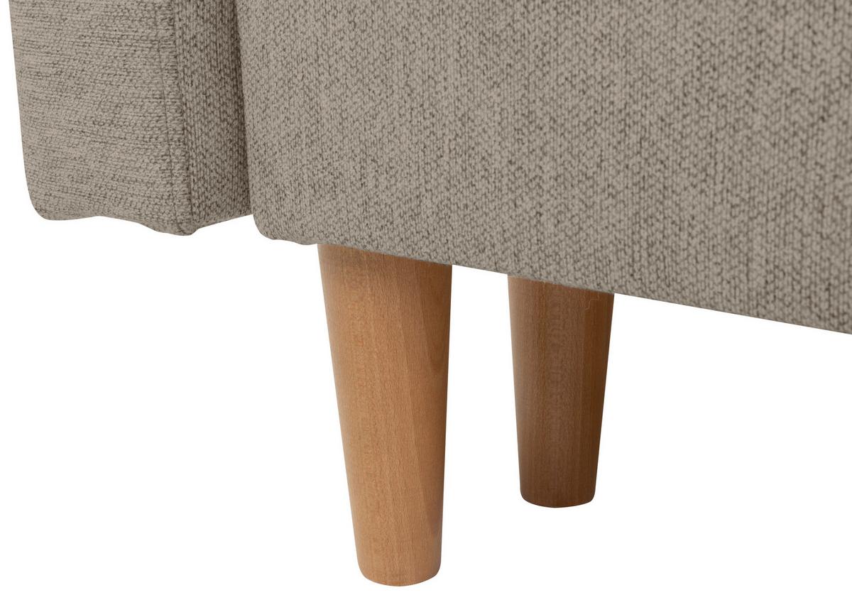 Schlafsofa Noret Beige B: 222 cm - Beige/Eiche Wotan, KONVENTIONELL, Textil (222/93/99cm) - MID.YOU