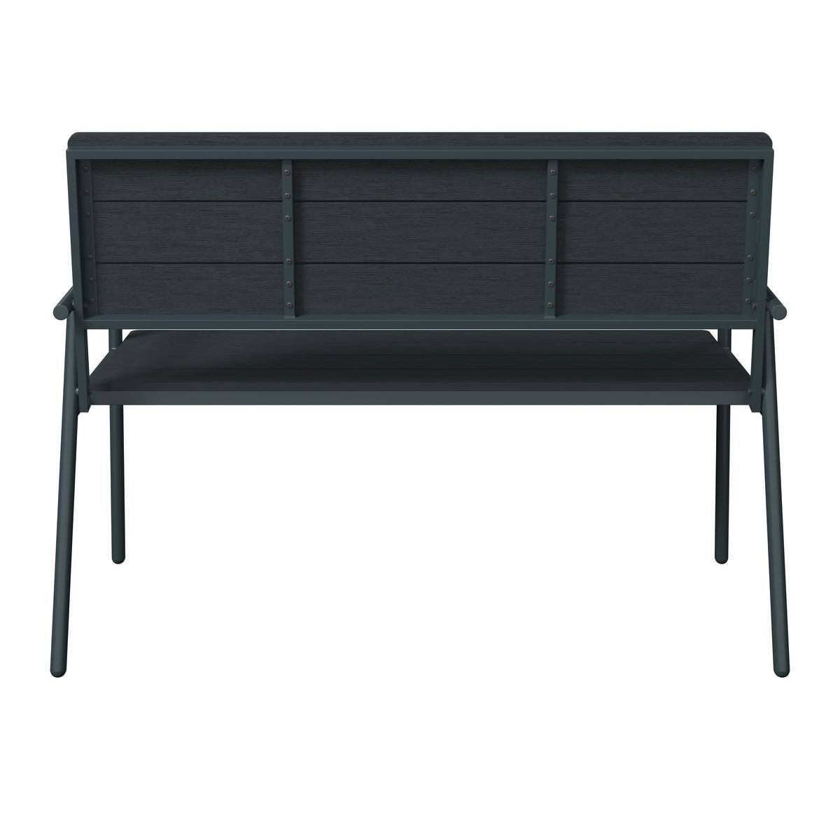 Gartenbank Marbella - Schwarz, MODERN, Kunststoff/Metall (116/58/85cm) - Beldano