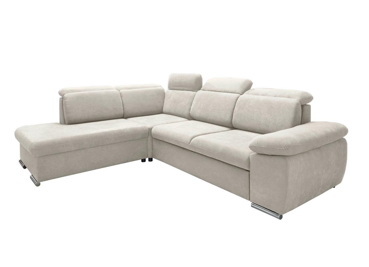Ecksofa Vasto Creme S: 228x283 cm - Chromfarben/Creme, Design, Textil (228/283cm) - Livetastic