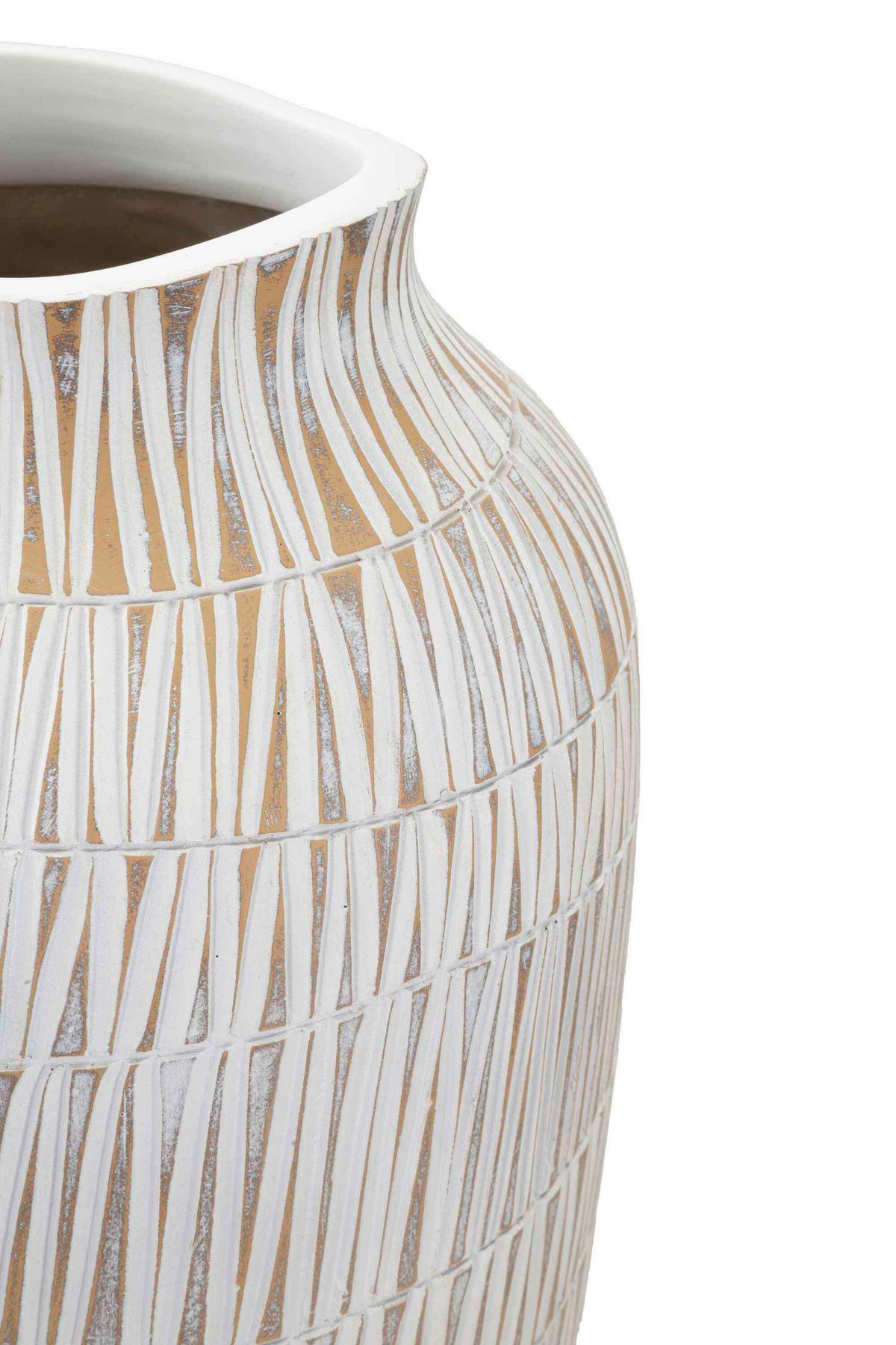 Vase Stiky Weiß, Goldfarben B: 23 Cm - Goldfarben/Weiß, Basics, Kunststoff (23/50/23 cm)
