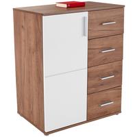 Kommode B 88,2cm Ina 02, Kraft Eiche Dekor/weiß - Eichefarben/Weiß, MODERN, Holzwerkstoff (88,2/95,2/38,3cm)