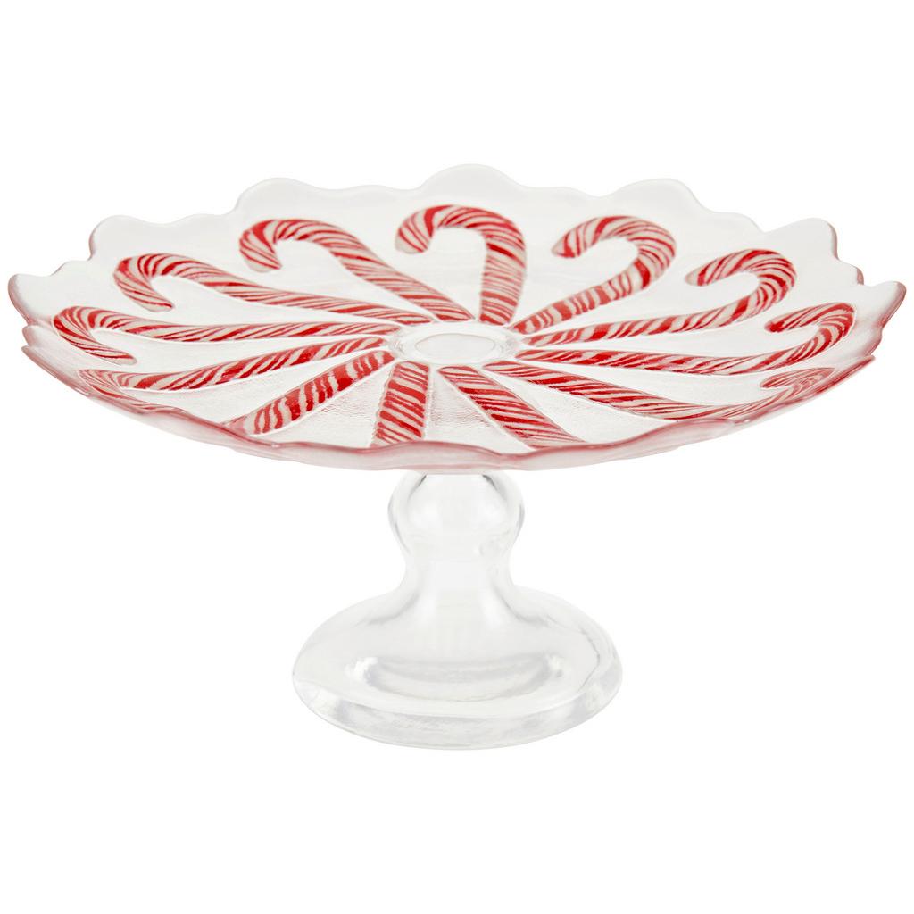 Teller Daniela Aus Glas Perlweiß/rot Metallic, D: 21cm