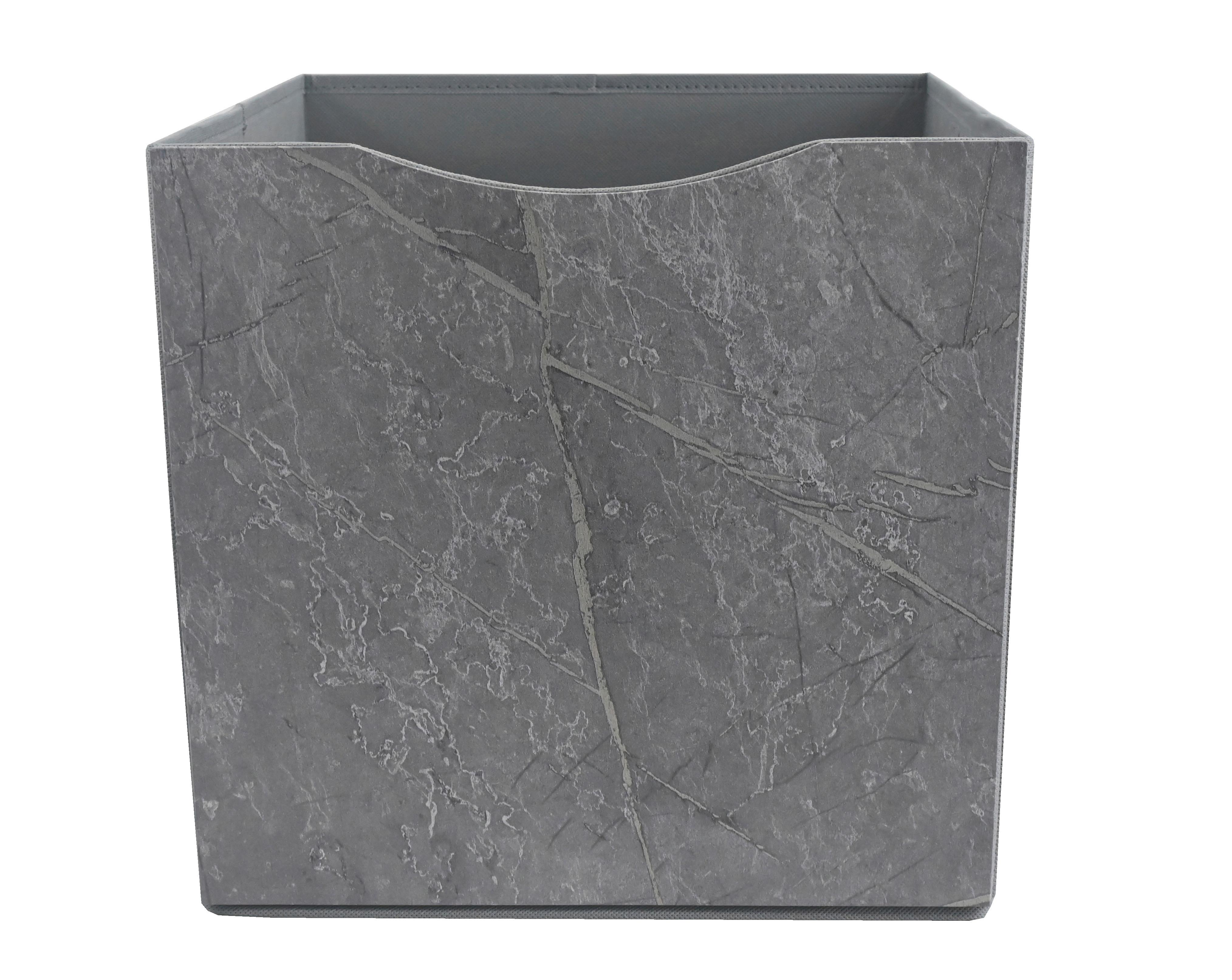 Skládací krabice BETTY - šedá, Konvenční, kompozitní dřevo/textil (33/33/32cm) - Mömax