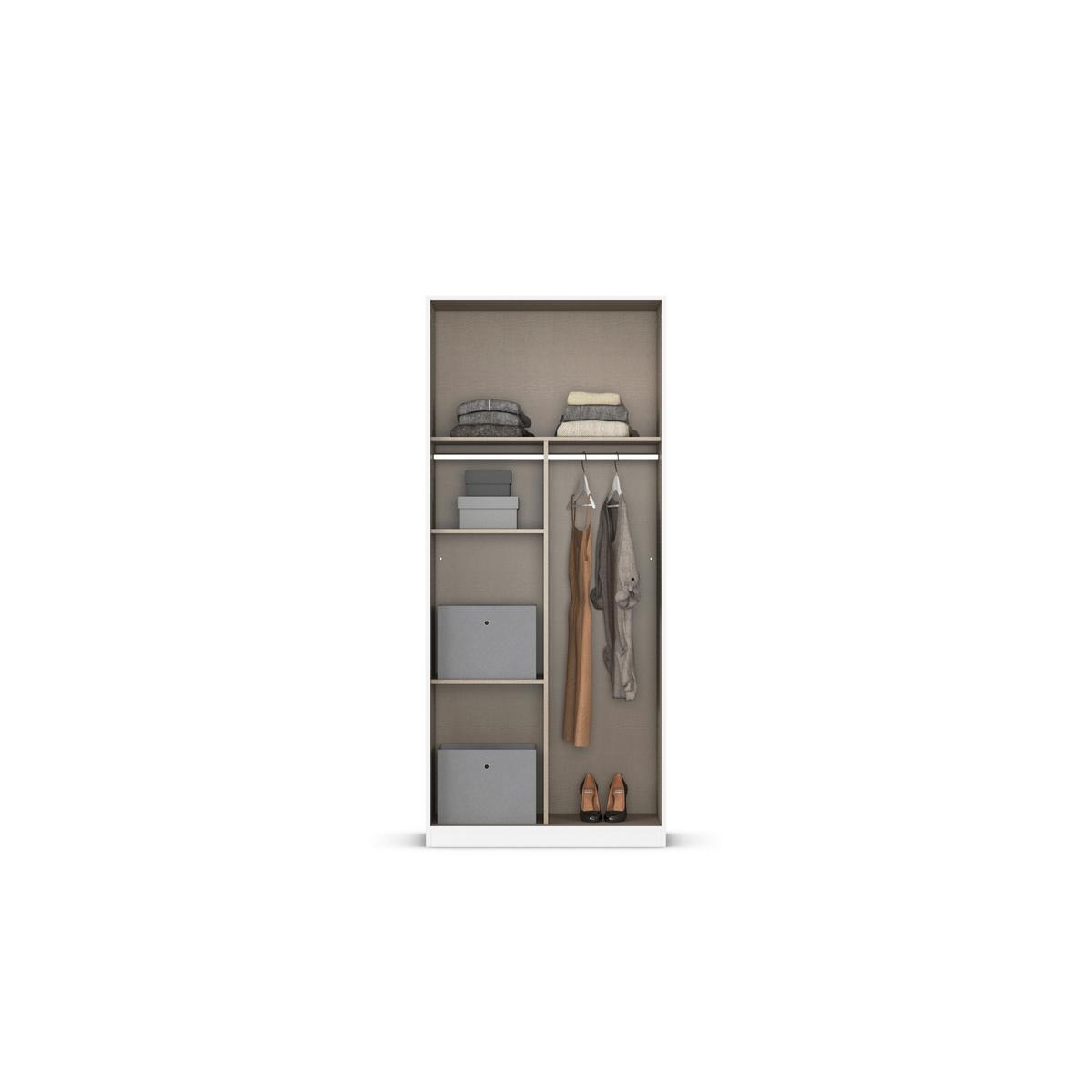 Kleiderschrank Reflect inkl. Inneneinteilung, 2 Körbe - Silberfarben/Eiche Artisan, MODERN, Holzwerkstoff (91/210/54cm)