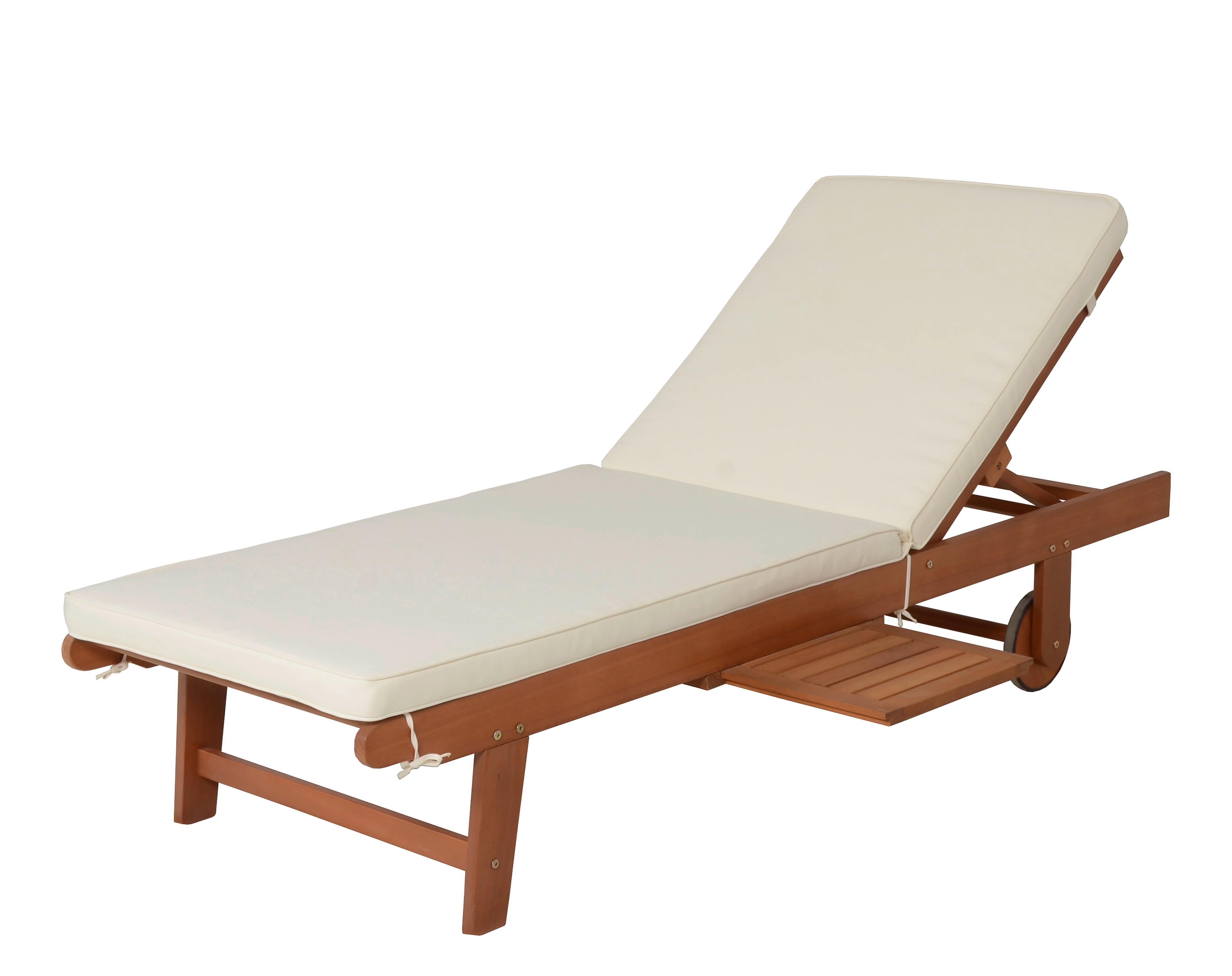 Sonnenliege San Diego - Beige/Braun, Basics, Holz/Textil (64/89/83cm) - Gardenson
