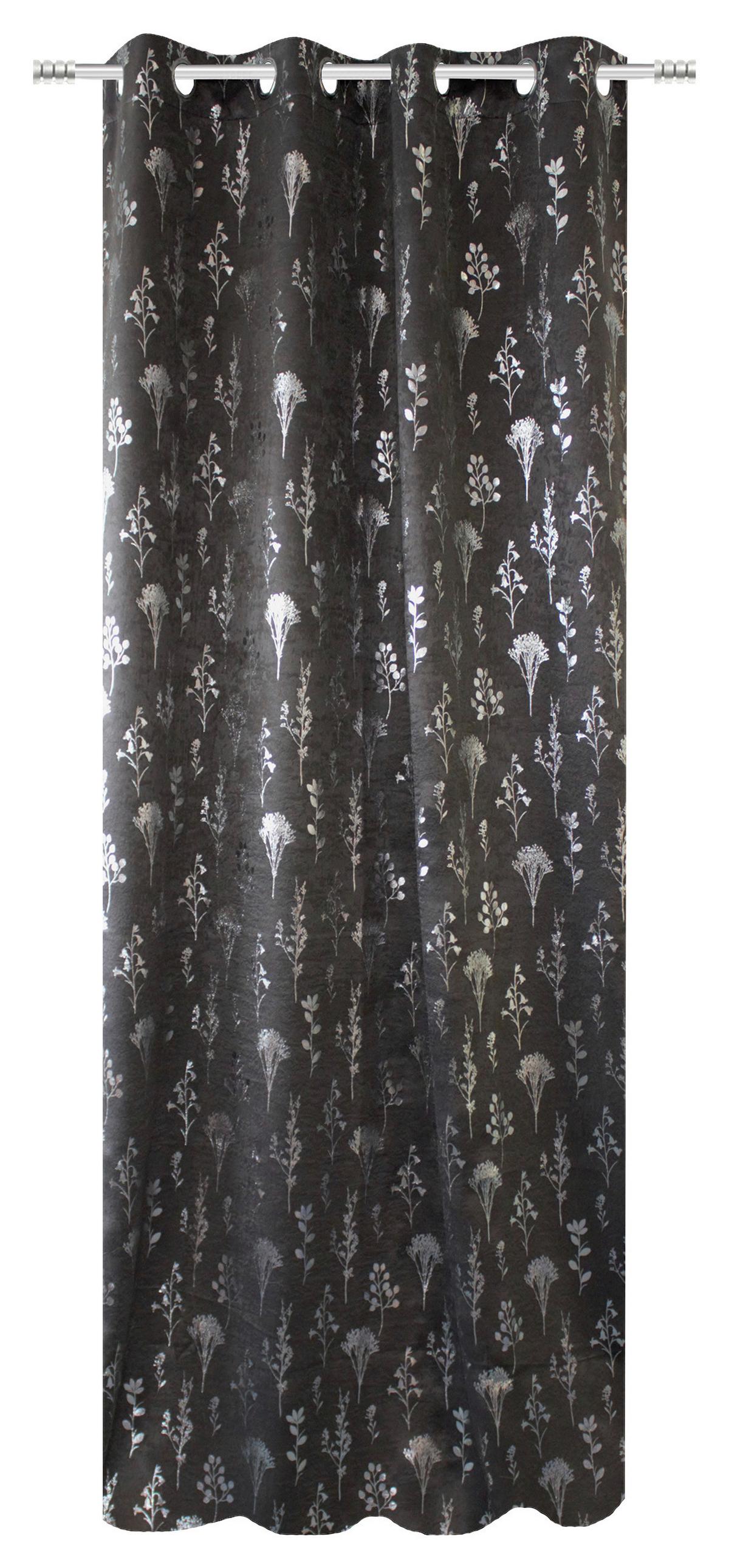 Vorhang Mit Ösen Palina 135x245 cm Grau - Grau, ROMANTIK / LANDHAUS, Kunststoff/Textil (135/245cm) - James Wood