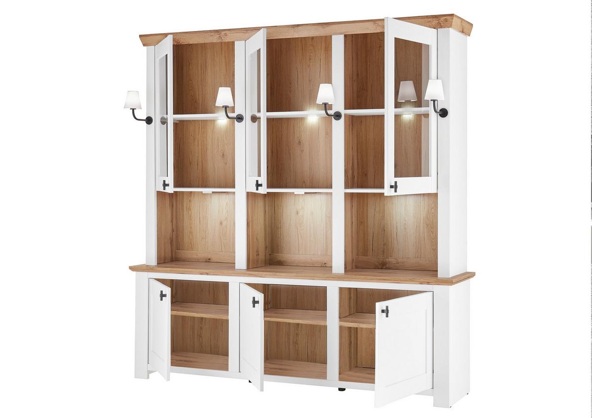 Mehrzweckschrank Bristol Eiche-/Pinienfarben B: 198cm - Eichefarben/Eiche Wotan, Design, Holzwerkstoff (198/206/45cm) - MID.YOU