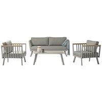 Loungegarnitur Gondola - Taupe/Grau, MODERN, Kunststoff/Textil (175/70/72cm) - Acamp