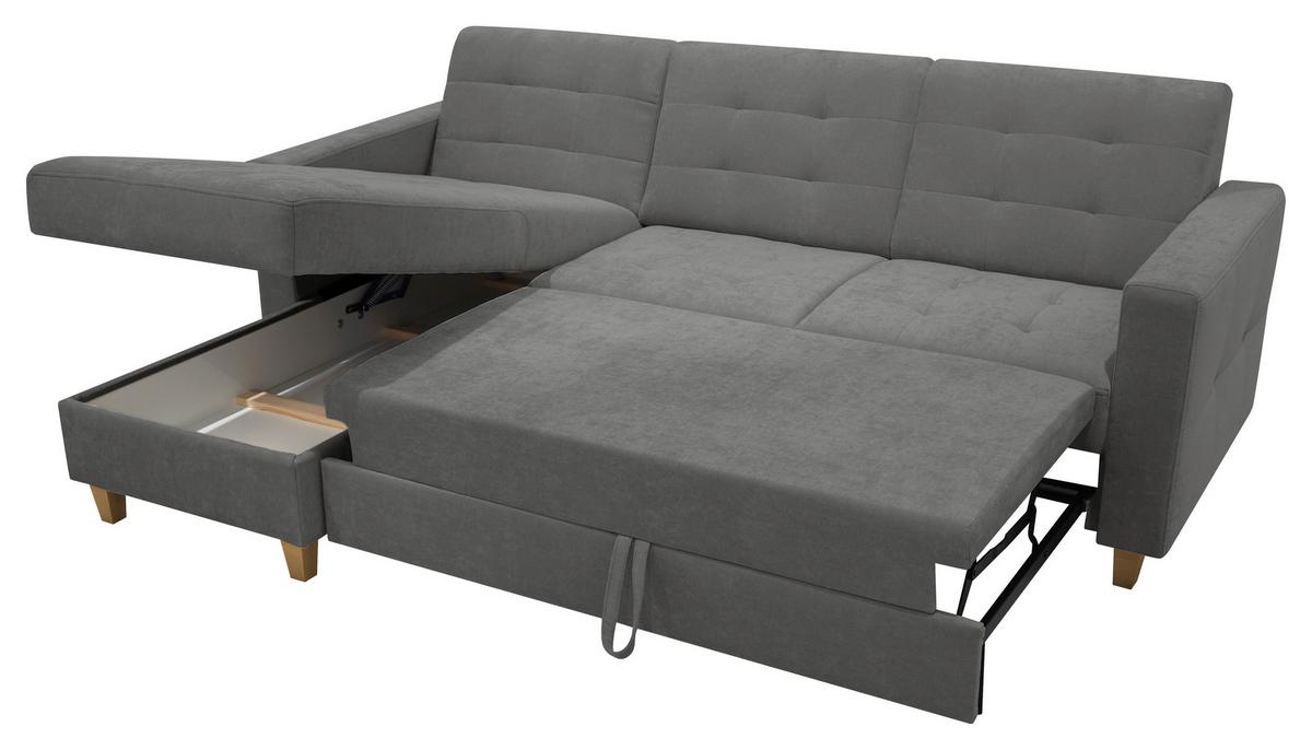 Rohová sedačka BJORN, obojstranná, sivohnedá ženilka - prírodná farba/taupe, Design, drevo/textil (160/231cm) - Luca Bessoni