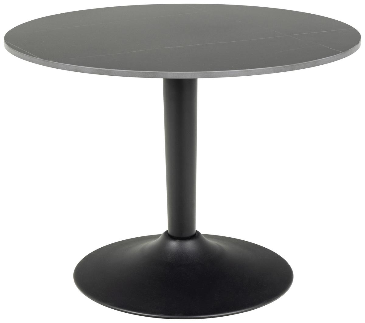 Kisasztal Malta - fekete, Design, fém/kerámia (60/45cm) - Livetastic