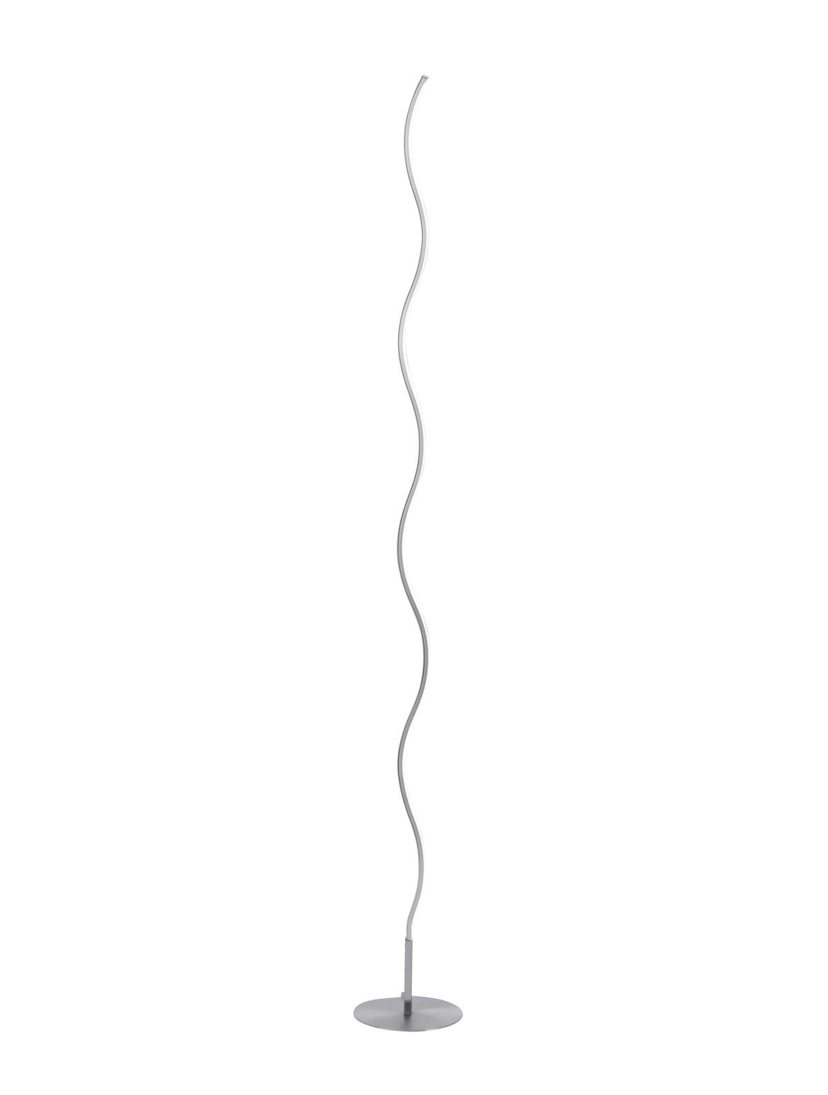 LED-Stehlampe Wave Silberfarben Länglich Wellen - Silberfarben, Design, Metall (14/14/120cm)