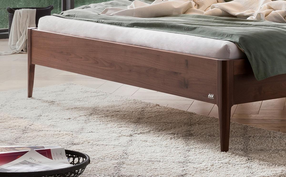 Bett Varese Nussbaumfarben Lf: 140x200 Cm - Dunkelgrau/Nussbaumfarben, MODERN, Holz/Textil (140/200cm) - Hasena