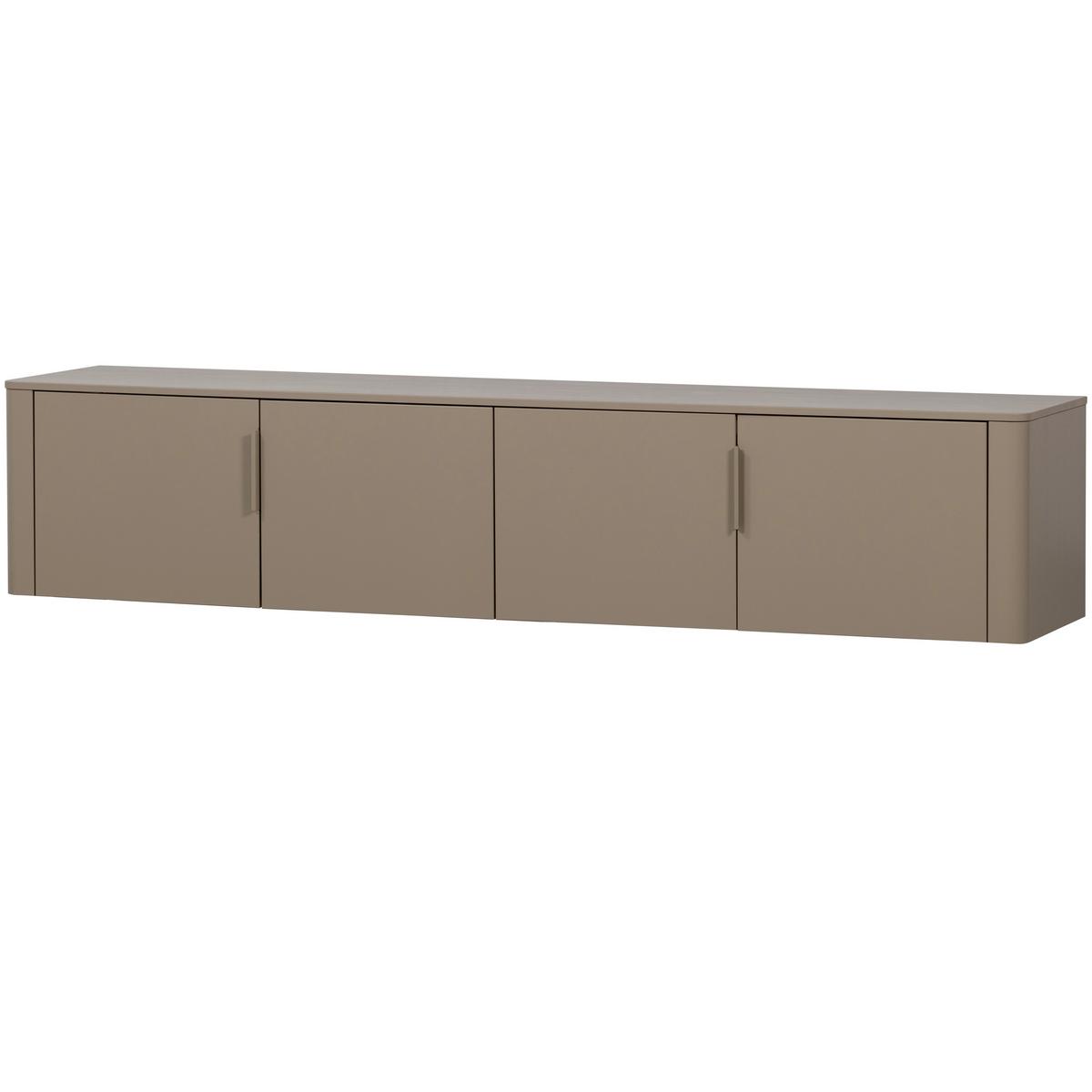 LOWBOARD Gunnar Schlammfarben B: 200cm - Schlammfarben/Schwarz, Design, Holz (200/56/44cm) - Livetastic
