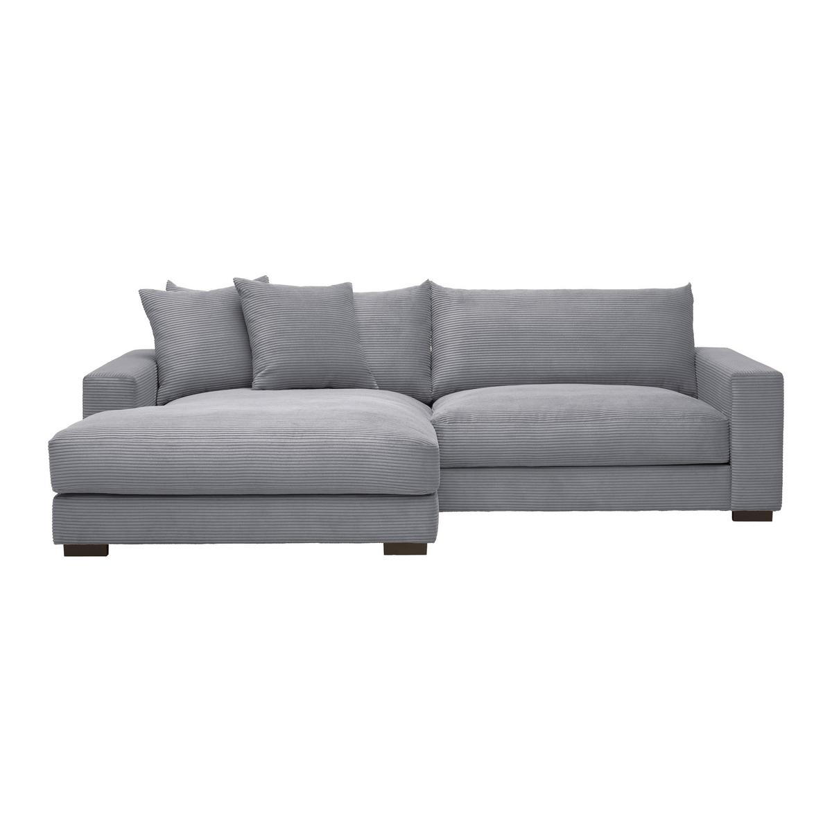 Rohová sedačka PEDRO, ľavá, sivý menčester - sivá, Modern, textil (180/265cm) - Mömax