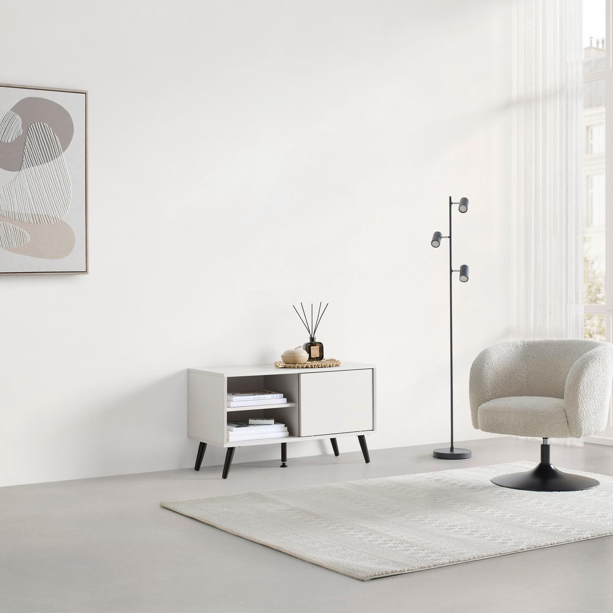 TV STOLÍK MOVE - čierna/kašmírová, Modern, kov/kompozitné drevo (80/46/35cm) - Based