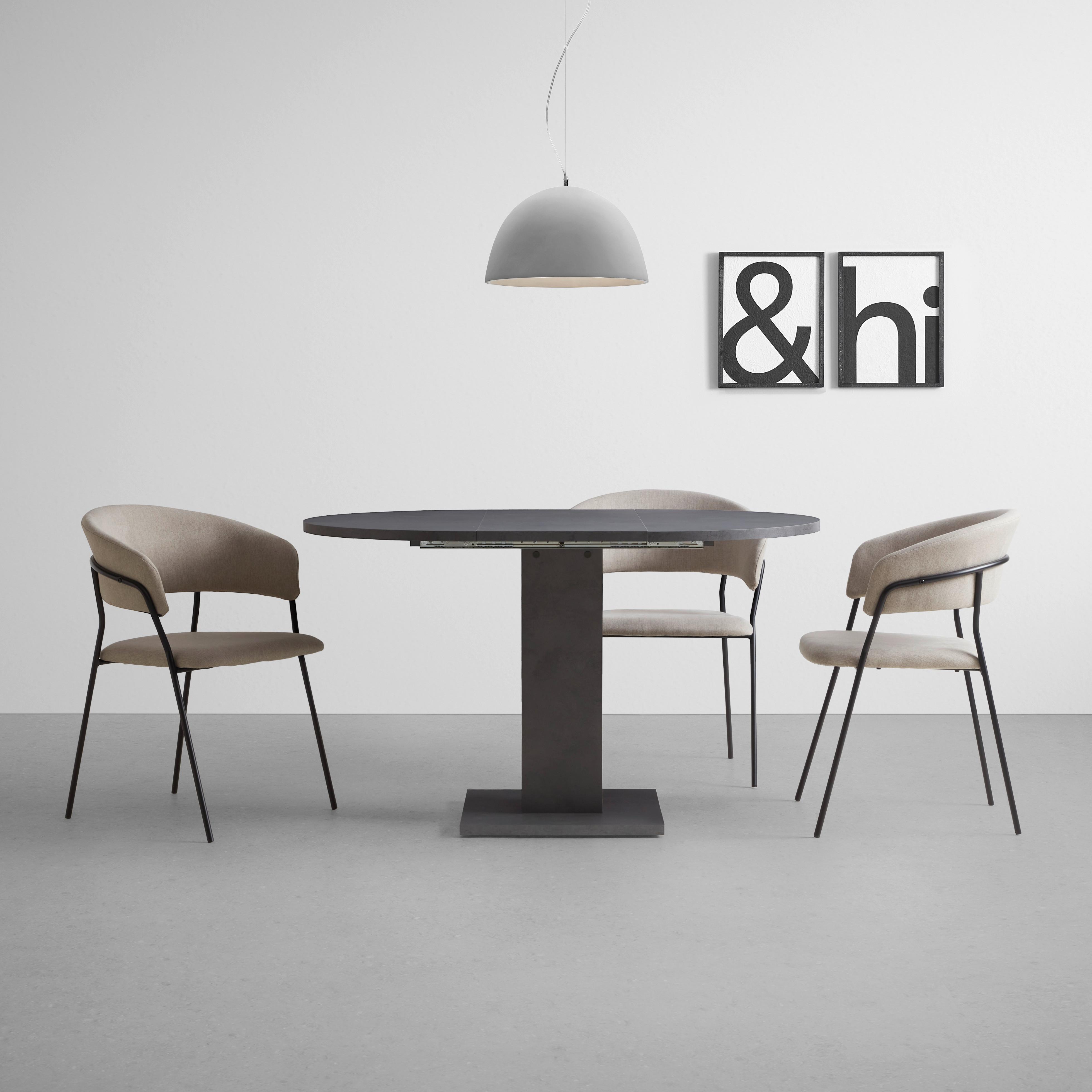 Rozkládací stůl TAP 90-130x90cm - barvy grafitu, Basics, kompozitní dřevo (90-130/76/90cm) - Mömax