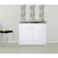 Miniküche mit Kochfeld 100 cm Weiß Elegant - Weiß, MODERN, Holzwerkstoff/Metall (100/87/60cm) - Respekta