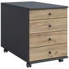 Rollcontainer Lona Anthrazit Honigeiche Dekor - Honigeiche/Anthrazit, Design, Holzwerkstoff/Kunststoff (42/57/75cm) - MID.YOU