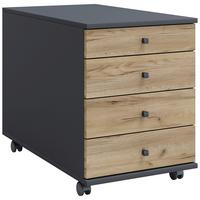 Rollcontainer Lona Anthrazit Honigeiche Dekor - Honigeiche/Anthrazit, Design, Holzwerkstoff/Kunststoff (42/57/75cm) - MID.YOU