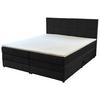Boxspringbett Mit Bettkasten Carla 180x200 Cm Dunkelgrau - Dunkelgrau/Schwarz, Basics, Textil (180/200cm) - MID.YOU