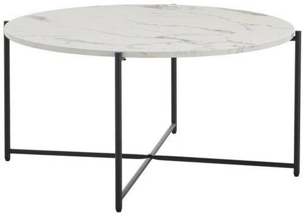 Couchtisch Korsika - Schwarz/Weiß, KONVENTIONELL, Holzwerkstoff/Metall (83/83/40cm) - MID.YOU