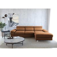 Ecksofa Elvis, Braun S: 259x182 Cm - Silberfarben/Braun, KONVENTIONELL, Textil (259/182cm) - Trendmanufaktur