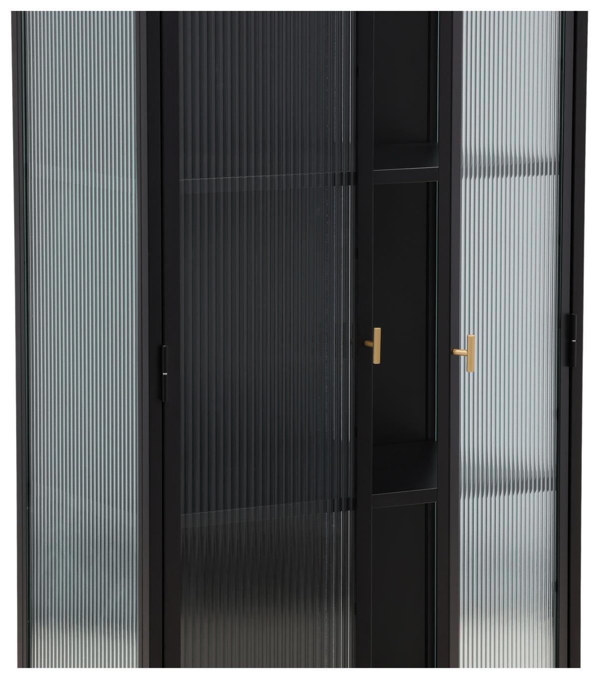Highboard Garis - Schwarz, Design, Glas/Metall (70/160/40cm) - Livetastic