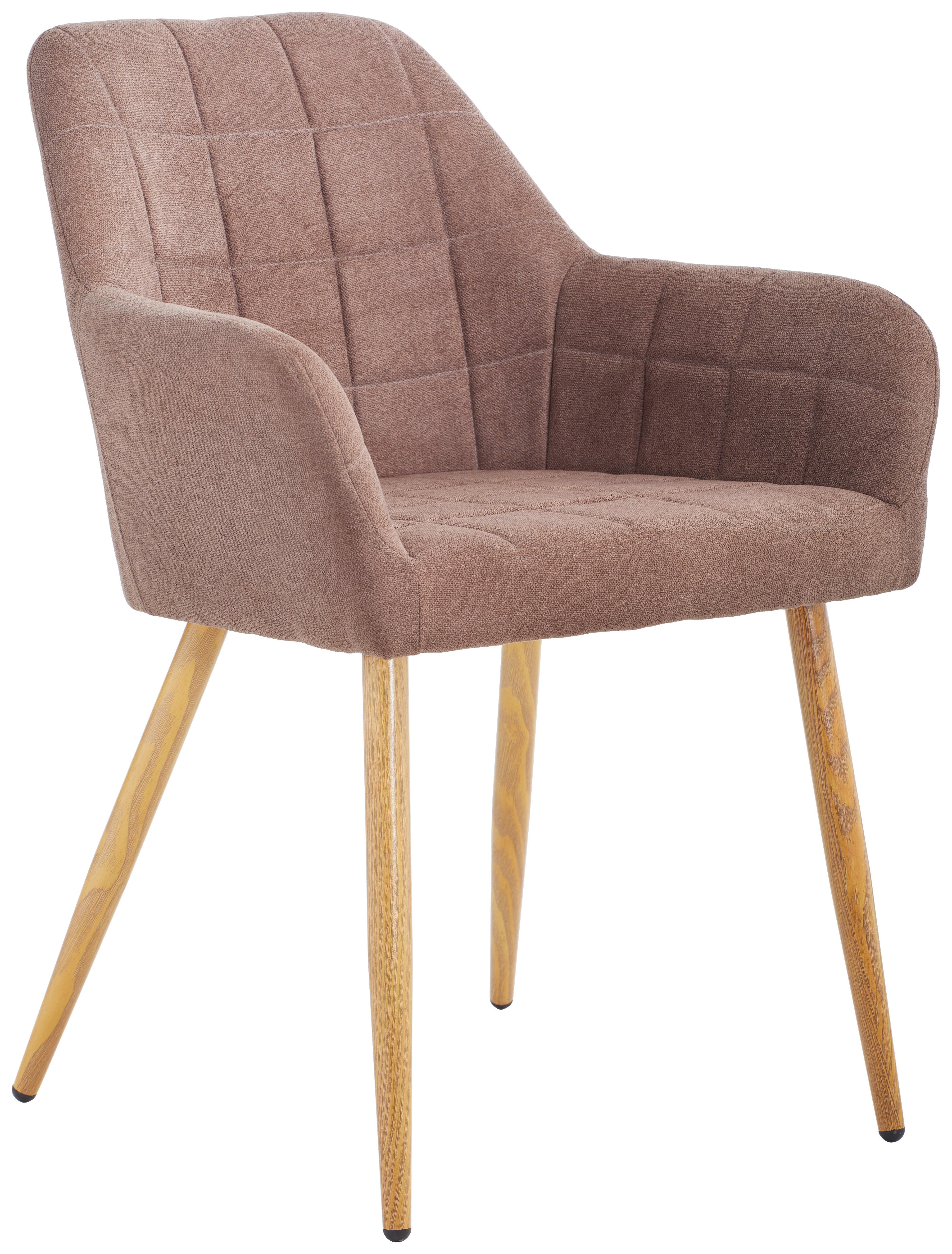 Armlehnstuhl Drops Braun B: 57 Cm - Eichefarben/Braun, MODERN, Textil/Metall (57/82/60cm) - MID.YOU