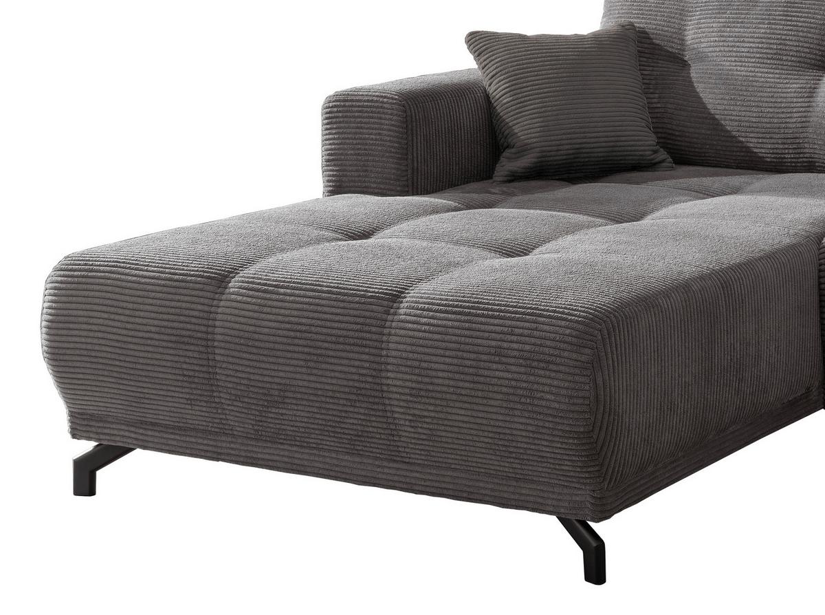 Ecksofa Restato Grau S: 177/246 cm - Schwarz/Grau, MODERN, Holz/Textil (177/246cm) - MID.YOU