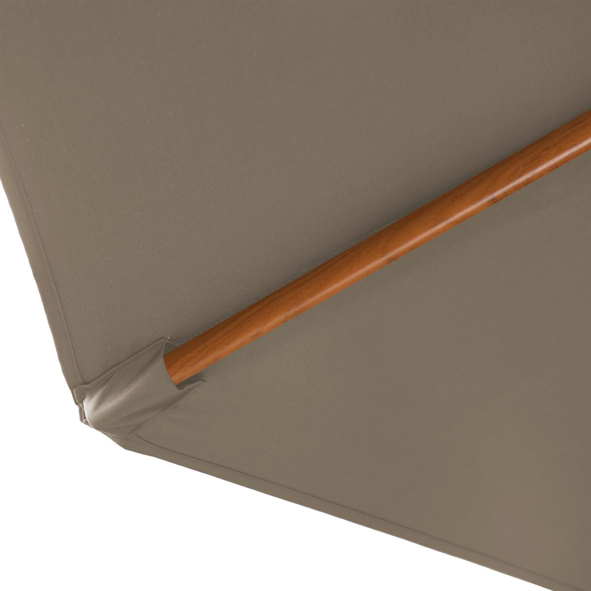 Ampelschirm Taupe/Natur DM: 300 H:250 - Taupe/Eichefarben, MODERN, Textil/Metall (300/250cm)