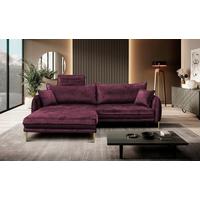 Ecksofa Whisper Weinrot S: 196x264 cm - Weinrot/Goldfarben, Design, Textil (196/264cm) - MID.YOU