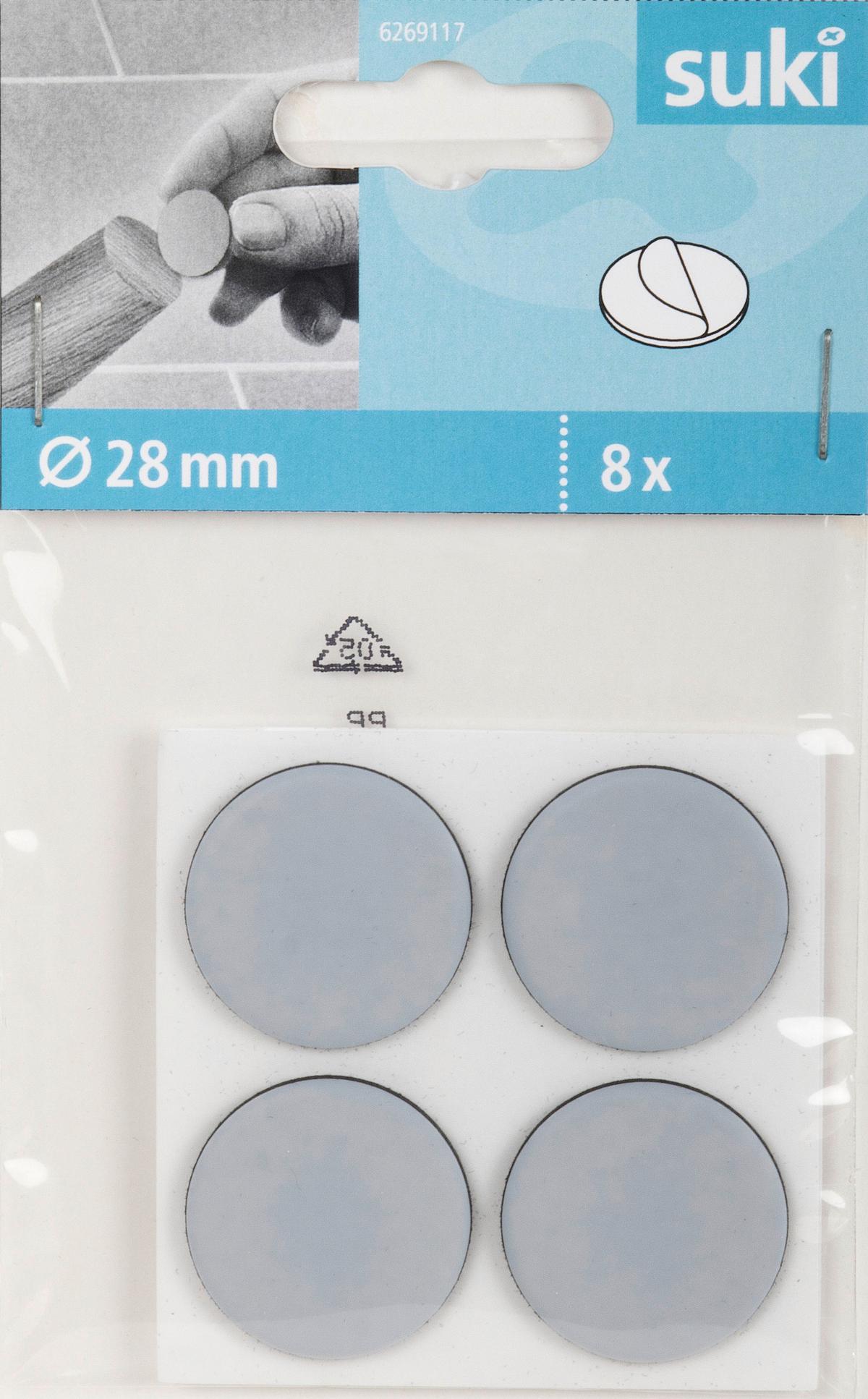 Bútorláb 28mm 8db - szürke, műanyag (2,8/0,15cm) - Suki