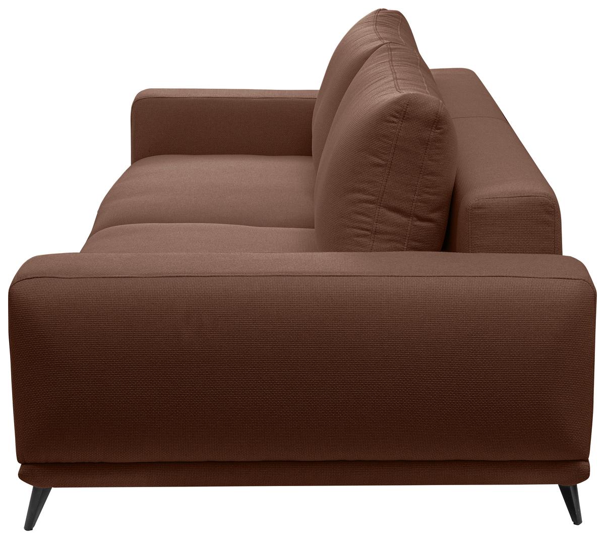 2-Sitzer-Sofa Selene Braun, B: 202 cm - Schwarz/Braun, MODERN, Textil (202/89/115cm) - MID.YOU
