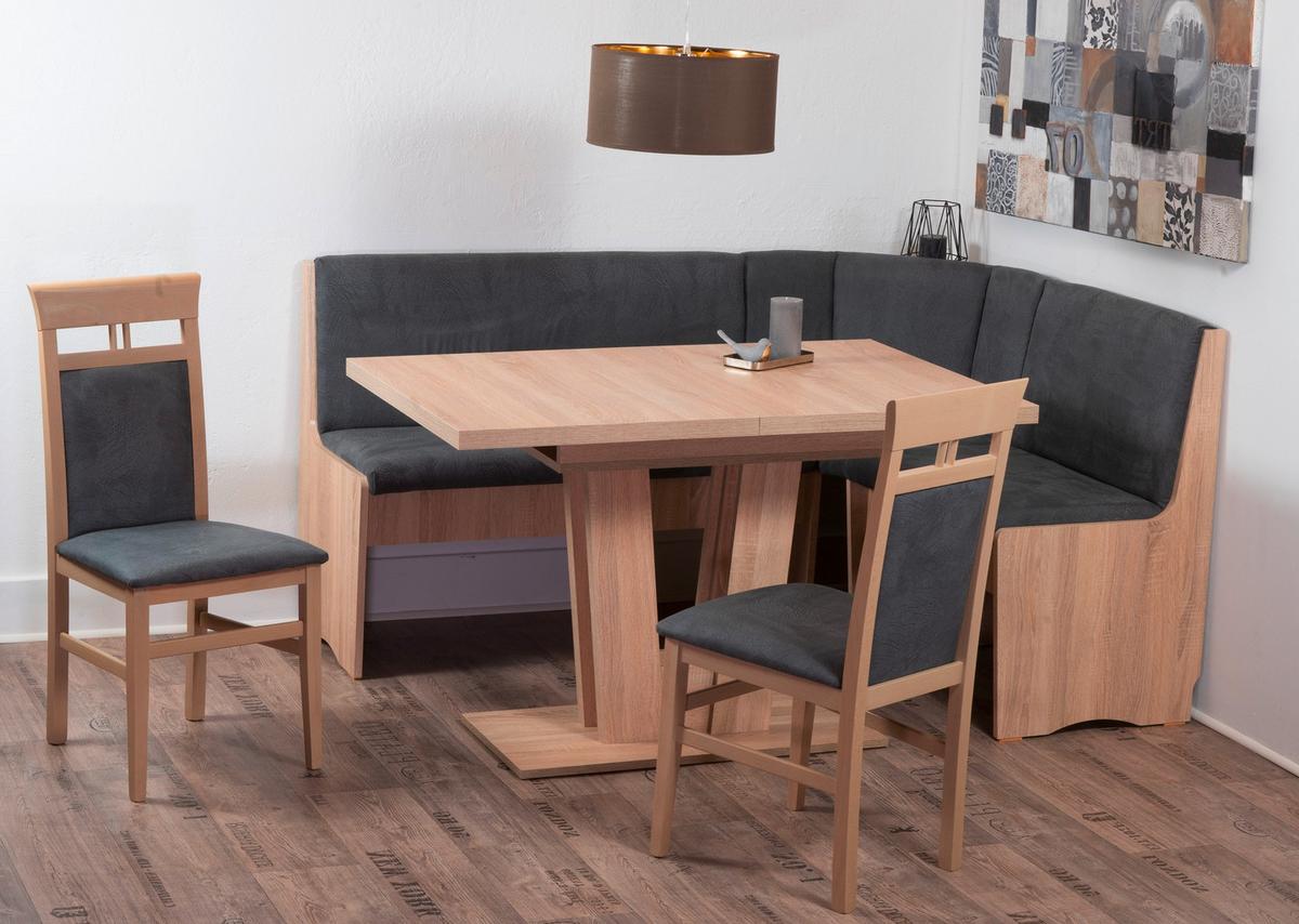 Eckbankgruppe Duisburg Vabiso Titanic Grau/eiche D. B: 125cm - Grau/Sonoma Eiche, KONVENTIONELL, Holz/Holzwerkstoff (125/89/165cm) - MID.YOU