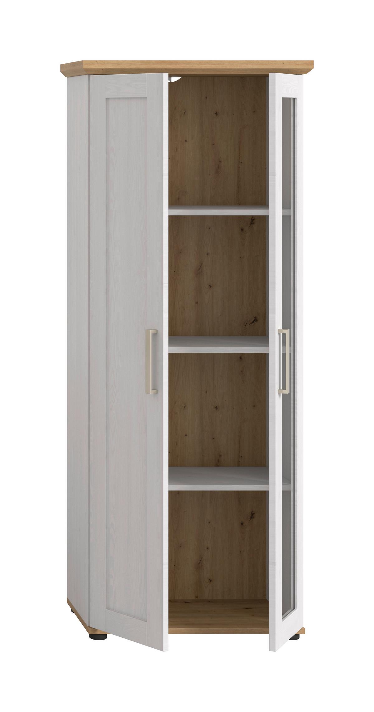 Vitrine Verona Lärchefarben /Eiche Dekor B: 64cm - Lärchefarben/Eiche Artisan, Design, Holzwerkstoff (64/161/37cm) - Livetastic