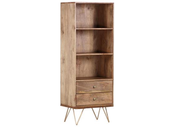 Highboard Scan B: 50 cm - Goldfarben/Naturfarben, Design, Holz/Metall (50/153/43cm) Highboard Scan B: 50 cm - Goldfarben/Naturfarben, Design, Holz/Metall (50/153/43cm)