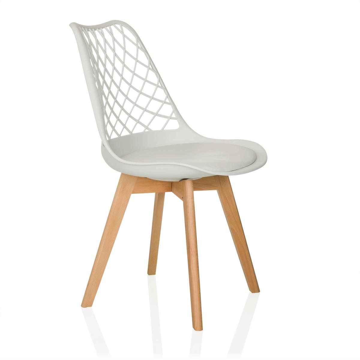 Armlehnstuhl Scandi Hol Weiß B: 49 Cm - Buchefarben/Weiß, MODERN, Holz/Kunststoff (49/81/53cm) - MID.YOU