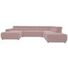 Wohnlandschaft Brandon Kopfteilverstellung Pink - Schwarz/Rosa, Design, Textil (175/359/228cm) - MID.YOU