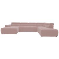 Wohnlandschaft Brandon Kopfteilverstellung Pink - Schwarz/Rosa, Design, Textil (175/359/228cm) - MID.YOU