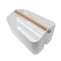 Košík ORGANIZER - biela, Modern, plast/prírodné materiály (28/16,8/14,8cm) - Mömax