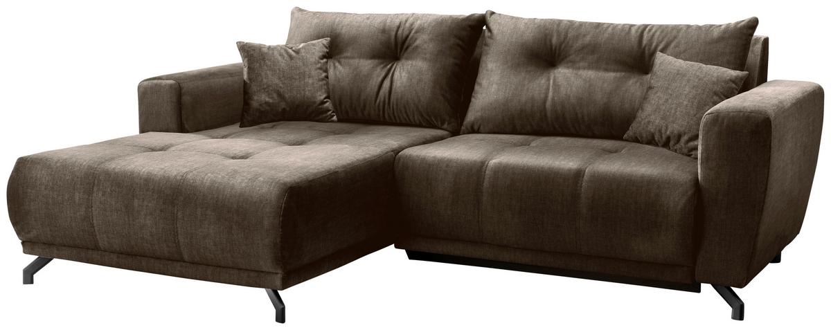 Ecksofa Restato, Braun S: 177x246 cm - Schwarz/Braun, MODERN, Textil (177/246cm) - MID.YOU