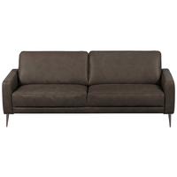 3-Sitzer-Sofa Spring, Fango B: - Fango/Schwarzchrom, Design, Leder (187/85/92cm) - Livetastic