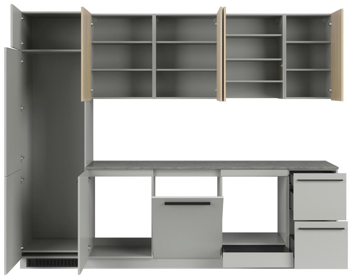Küchenblock Milino Medium A-Chg-Sbe - Eichefarben/Graphitfarben, Basics, Holzwerkstoff (285cm) - Visiona